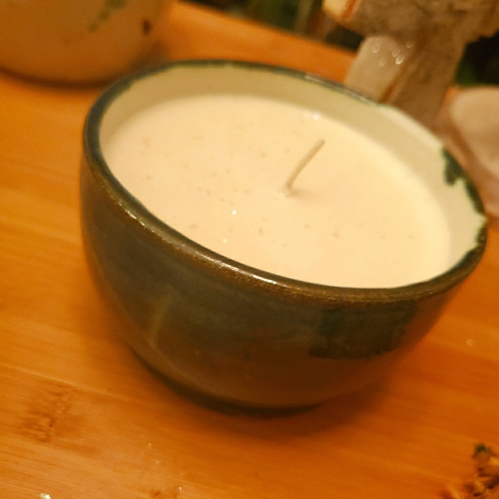 Handmade pottery candles
